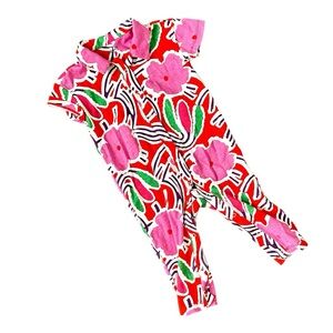 DVF for Target Baby Short Sleeve Flower Groove Jumpsuit 6-9 M